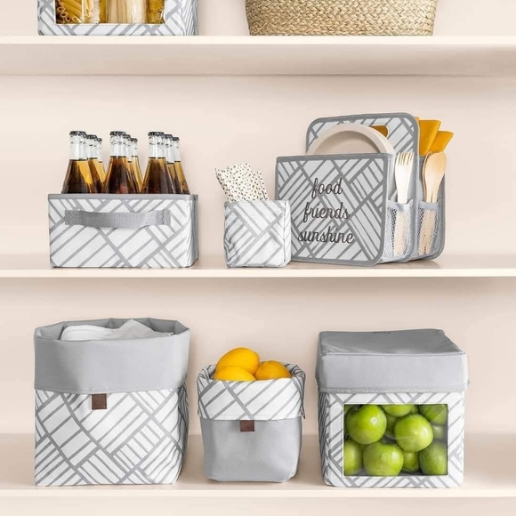 Reversible Bin - Medium (Grey Patchwork) - Picture 3 of 4